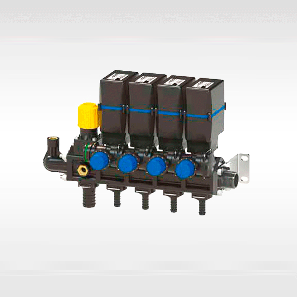 Electric section valves with by-pass calibration and with electric proportional valve